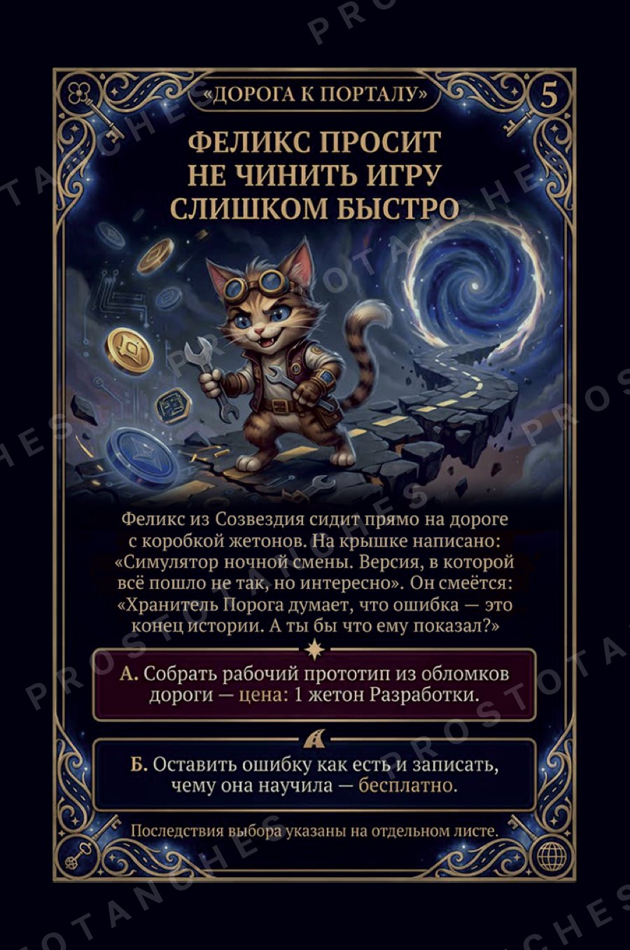 Карта «Феликс просит не чинить игру слишком быстро», лицо